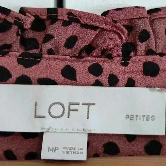 LOFT Leopard print mini dress | Mauve pink and black| size Medium Petite - Picture 3 of 4